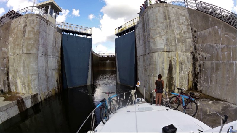 The doors from the first opening directly into the second lock