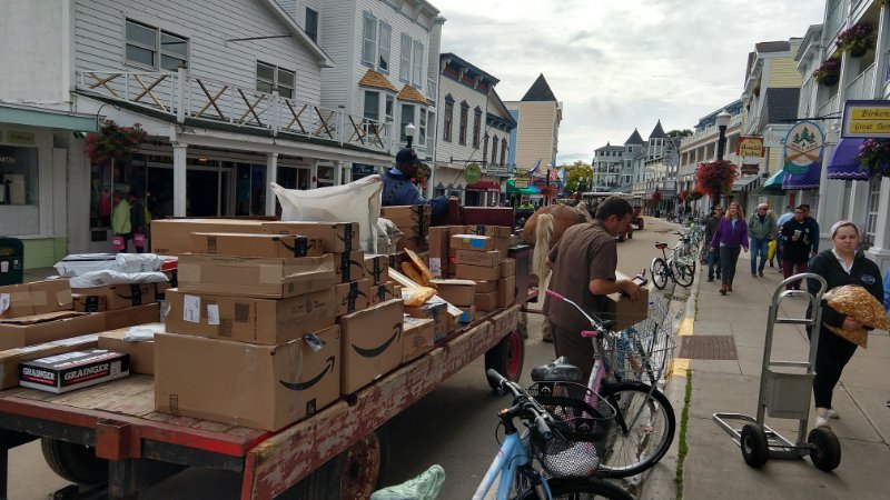 The Island UPS truck. Notice all the Amazon boxes