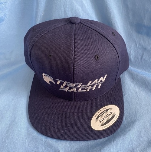 Trojan Cap Flat -- Blue / Silver (US Only) - Click Image to Close