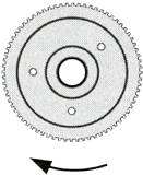 counter-clockwise flywheel rotation