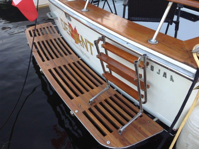 swim platform, ladder and cockpit teack