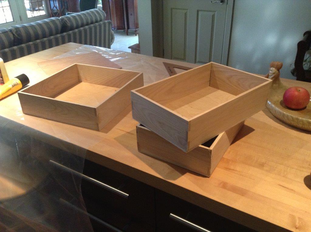 Started with four hand cut drawers 2x 8.5&quot; x 12&quot; and 2 12&quot;x12&quot; drawers