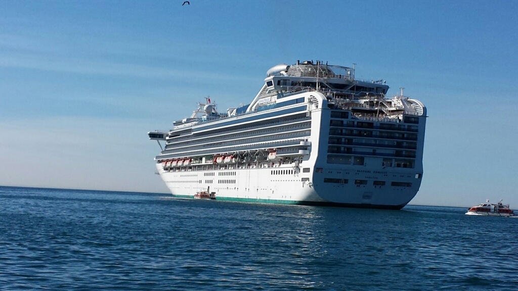 Parked offshore from marina