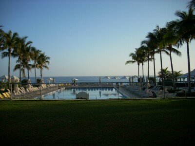 full on breakfast view, pool and caribbean sea 0800 local time.