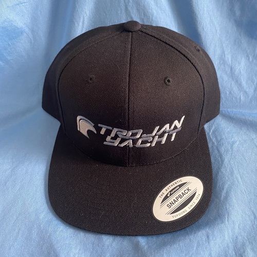 Trojan Cap Flat -- Black / Silver (US Only) - Click Image to Close