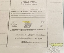 Fact of Build Sheet (for USCG documentation)